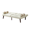 Convertible Sofa Bed Futon with Solid Wood Legs | Linen Fabric | Ivory Sensual Secret Boutique