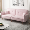 Stylish and Functional Convertible Sofa Bed with Wood Legs in Pink Velvet - Perfect for Small Spaces Sensual Secret Boutique