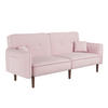 Stylish and Functional Convertible Sofa Bed with Wood Legs in Pink Velvet - Perfect for Small Spaces Sensual Secret Boutique