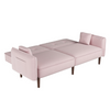 Stylish and Functional Convertible Sofa Bed with Wood Legs in Pink Velvet - Perfect for Small Spaces Sensual Secret Boutique