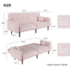 Stylish and Functional Convertible Sofa Bed with Wood Legs in Pink Velvet - Perfect for Small Spaces Sensual Secret Boutique