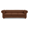 Classic Chesterfield Sofa Brown Faux Leather - Sturdy Structure, Vintage Design Sensual Secret Boutique