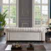 Chesterfield Sofa Beige Linen Fabric (Beige) - Sturdy Structure, Soft Upholstery, Easy Assembly Sensual Secret Boutique