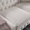 Chesterfield Sofa Beige Linen Fabric (Beige) - Sturdy Structure, Soft Upholstery, Easy Assembly Sensual Secret Boutique