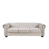 Chesterfield Sofa Beige Linen Fabric (Beige) - Sturdy Structure, Soft Upholstery, Easy Assembly Sensual Secret Boutique