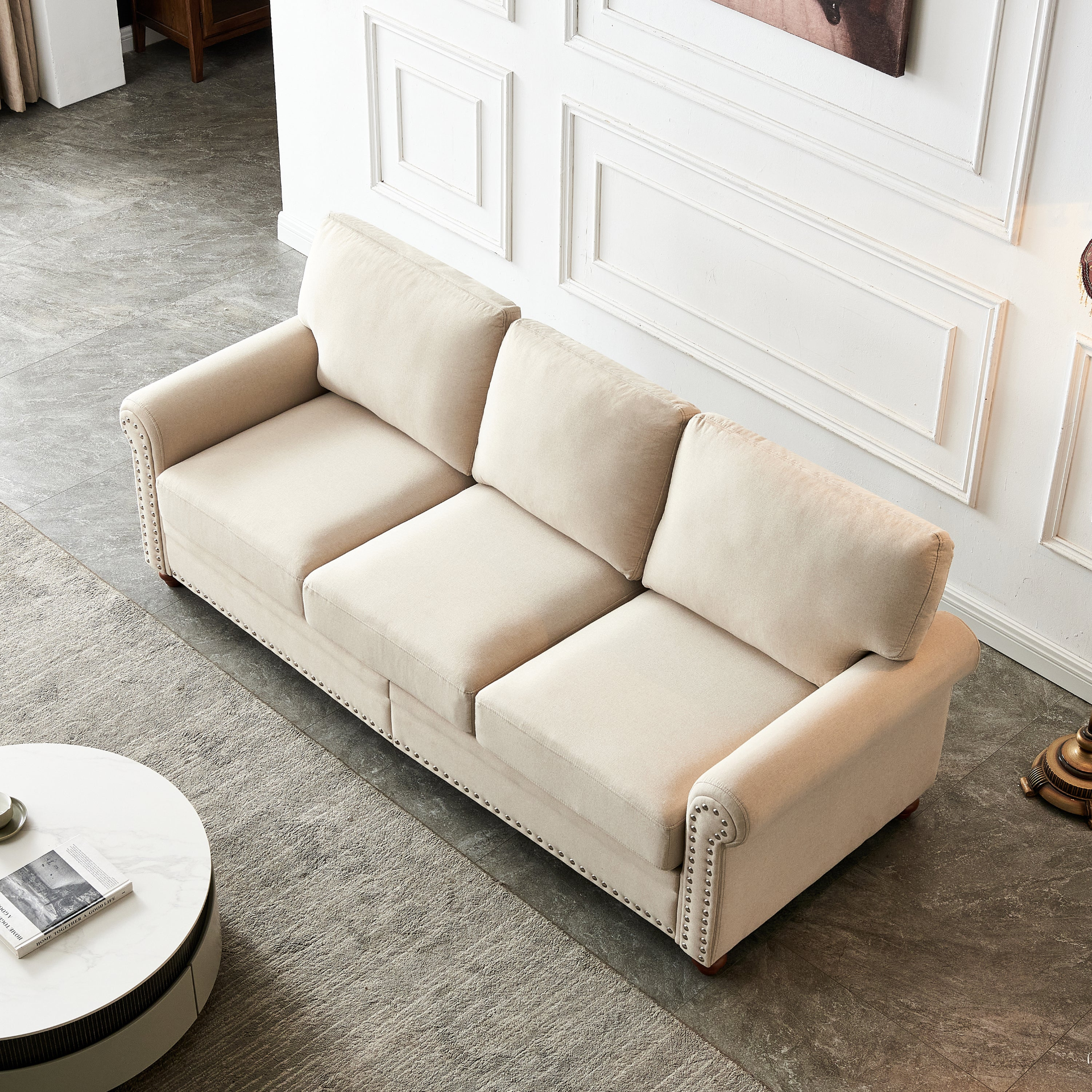 Linen Fabric Upholstery with Storage Sofa (Beige) - Comfortable and Sturdy | Shop Now Sensual Secret Boutique