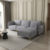 L Shape Sectional Sofa with USB Grey Fabric - Stylish and Comfortable Sensual Secret Boutique