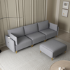 L Shape Sectional Sofa with USB Grey Fabric - Stylish and Comfortable Sensual Secret Boutique