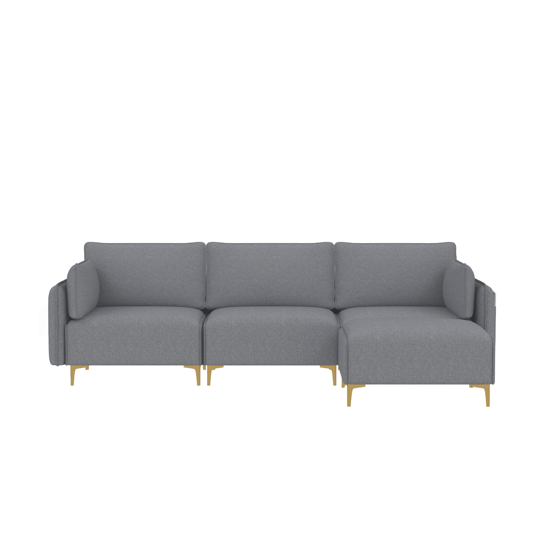 L Shape Sectional Sofa with USB Grey Fabric - Stylish and Comfortable Sensual Secret Boutique