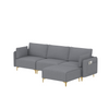 L Shape Sectional Sofa with USB Grey Fabric - Stylish and Comfortable Sensual Secret Boutique