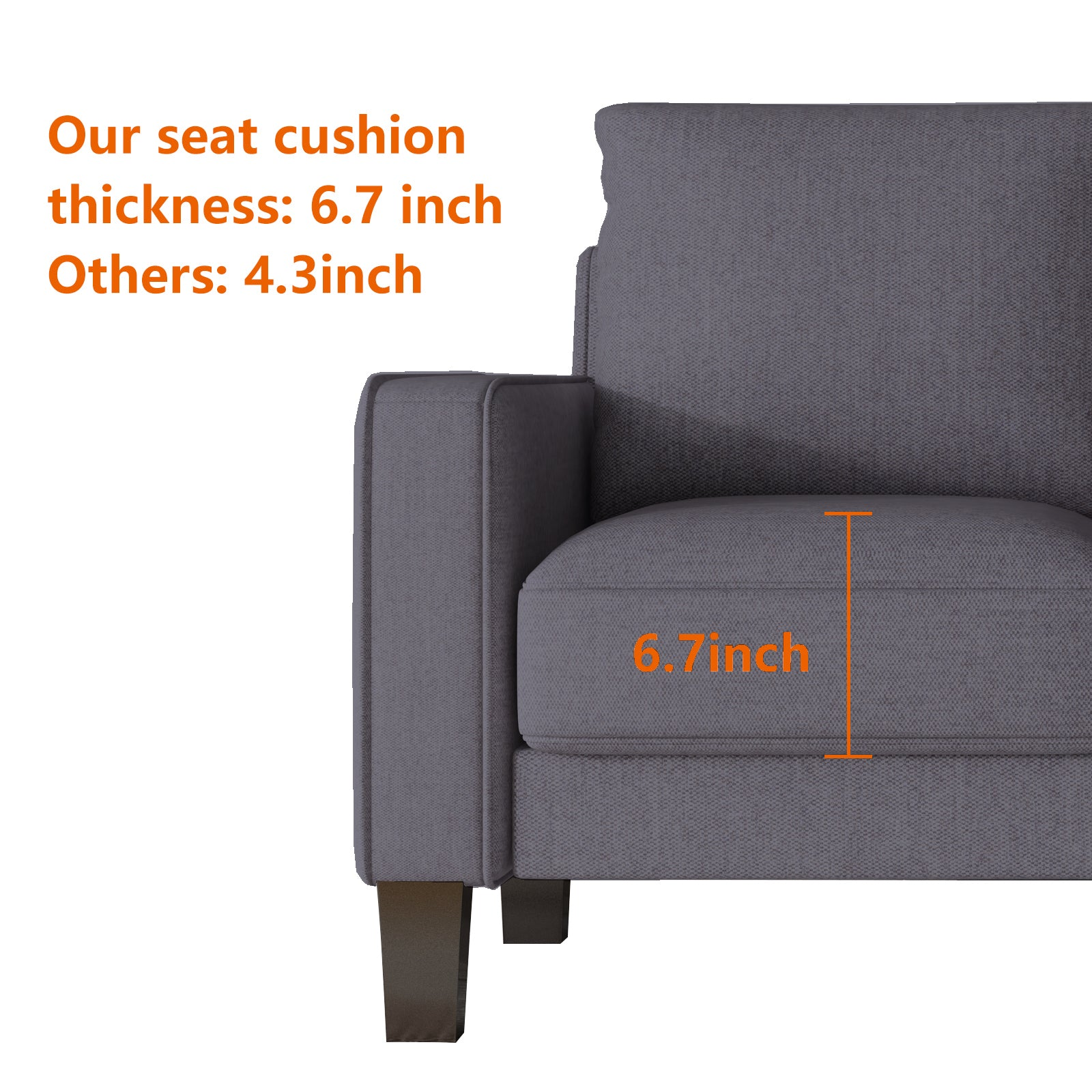 Upgrade Your Living Room with the Modern Living Room Furniture Sofa in Dark Grey Fabric Sensual Secret Boutique