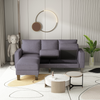 Modern Living Room Furniture L Shape Sofa with Ottoman in Dark Grey Fabric Sensual Secret Boutique