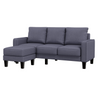 Modern Living Room Furniture L Shape Sofa with Ottoman in Dark Grey Fabric Sensual Secret Boutique