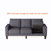 Modern Living Room Furniture L Shape Sofa with Ottoman in Dark Grey Fabric Sensual Secret Boutique