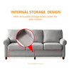 Linen Fabric Upholstery with Storage Sofa 1+2+3 Sectional (Grey) - Sturdy, Comfortable, and Stylish Sensual Secret Boutique