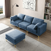 Modern Leisure L Shape Couch Blue Fabric | Living Room Furniture Sensual Secret Boutique