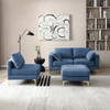 Modern Leisure L Shape Couch Blue Fabric | Living Room Furniture Sensual Secret Boutique