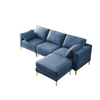 Modern Leisure L Shape Couch Blue Fabric | Living Room Furniture Sensual Secret Boutique