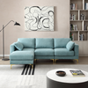 Modern Leisure L Shape Couch in Turquoise Fabric - Comfortable and Stylish Living Room Furniture Sensual Secret Boutique