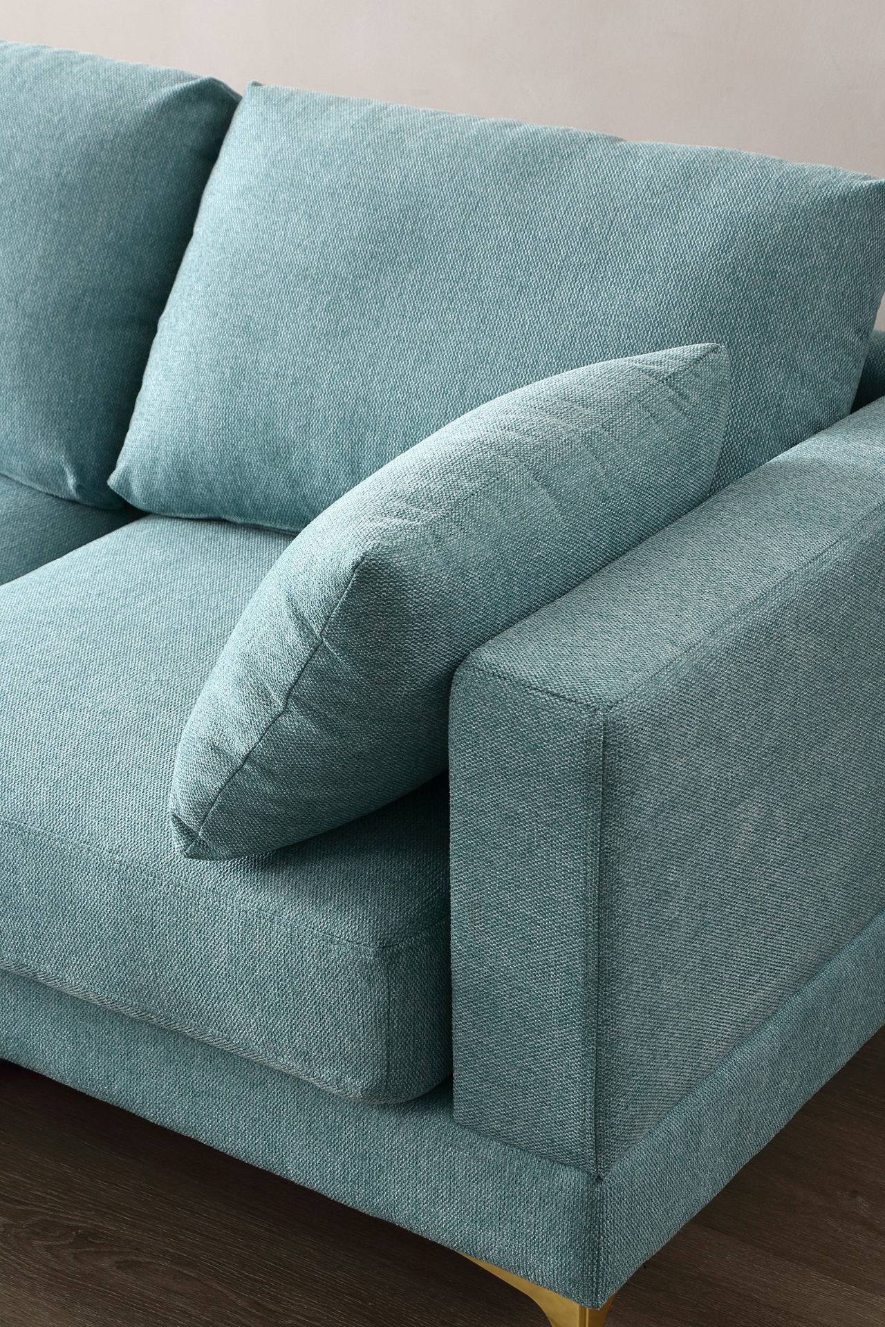 Modern Leisure L Shape Couch in Turquoise Fabric - Comfortable and Stylish Living Room Furniture Sensual Secret Boutique