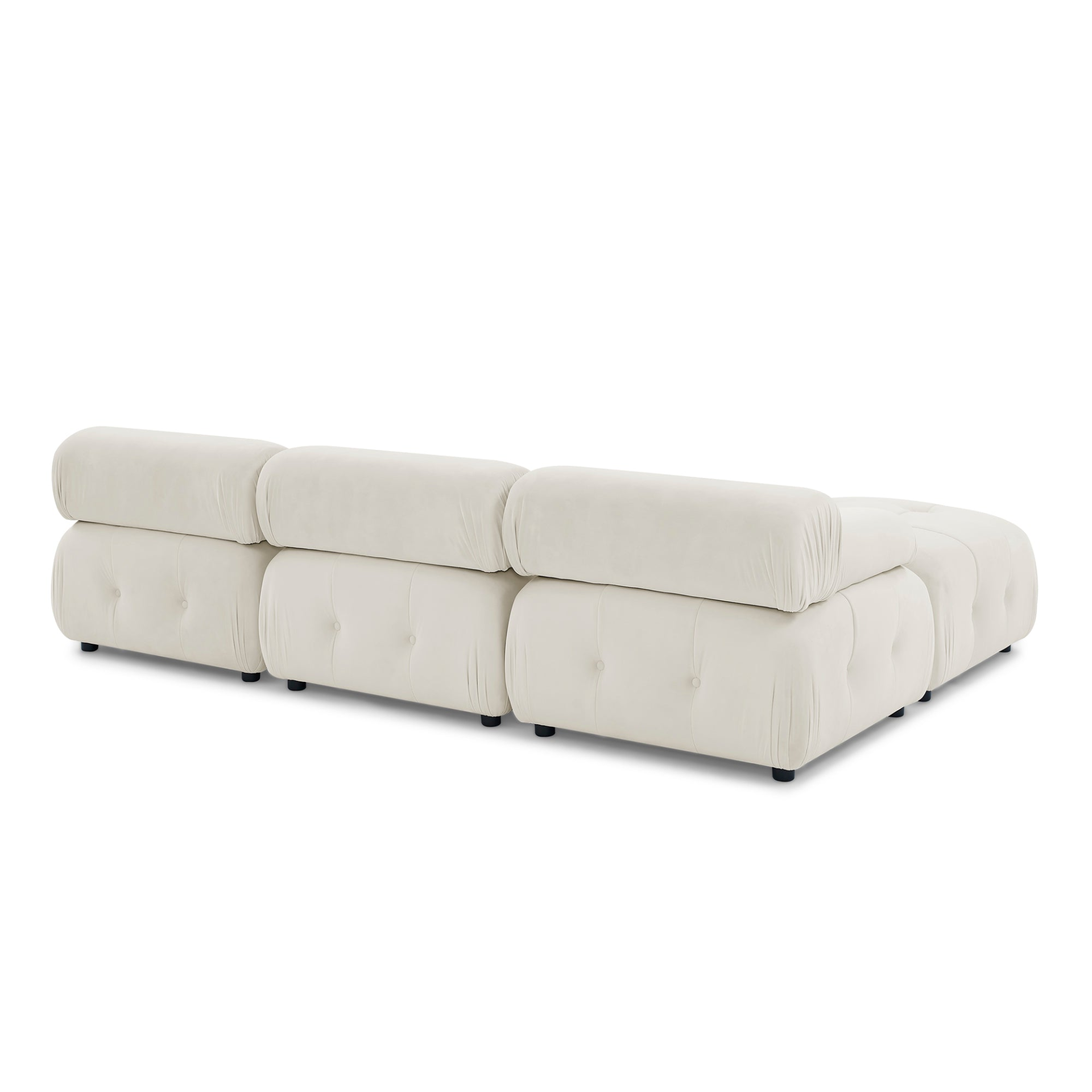 Buy Now! Modular Sectional Sofa, Button Tufted Design, DIY Combination, L Shaped Couch with Reversible Ottoman, Beige Velvet Sensual Secret Boutique