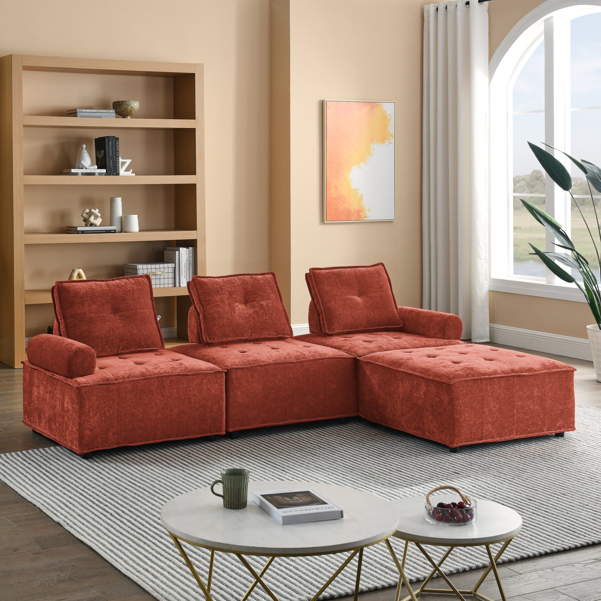 L-Shape Modular Sectional Sofa, DIY Combination, Chenille - Comfortable and Versatile Sensual Secret Boutique