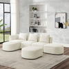 L Shape Sectional Sofa with Left Side Chaise and Ottoman, Modular Sofa, DIY Combination, Loop Yarn Fabric, Beige Sensual Secret Boutique