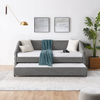 Twin Size Daybed with Trundle Upholstered Tufted Sofa Bed, Linen Fabric, Grey - Elegant Style and Versatile Functionality Sensual Secret Boutique