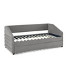 Twin Size Daybed with Trundle Upholstered Tufted Sofa Bed, Linen Fabric, Grey - Elegant Style and Versatile Functionality Sensual Secret Boutique