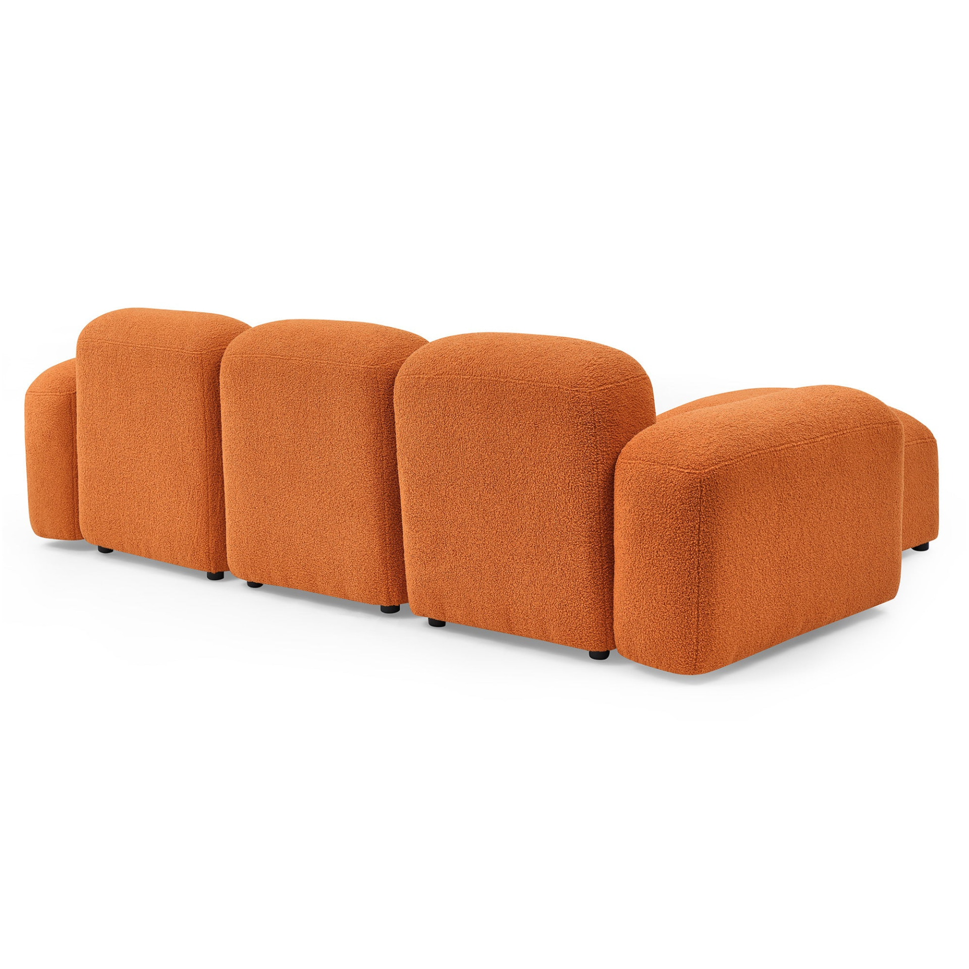 L-Shape Modular Sectional Sofa, DIY Combination, Teddy Fabric, Orange - Shop Now! Sensual Secret Boutique