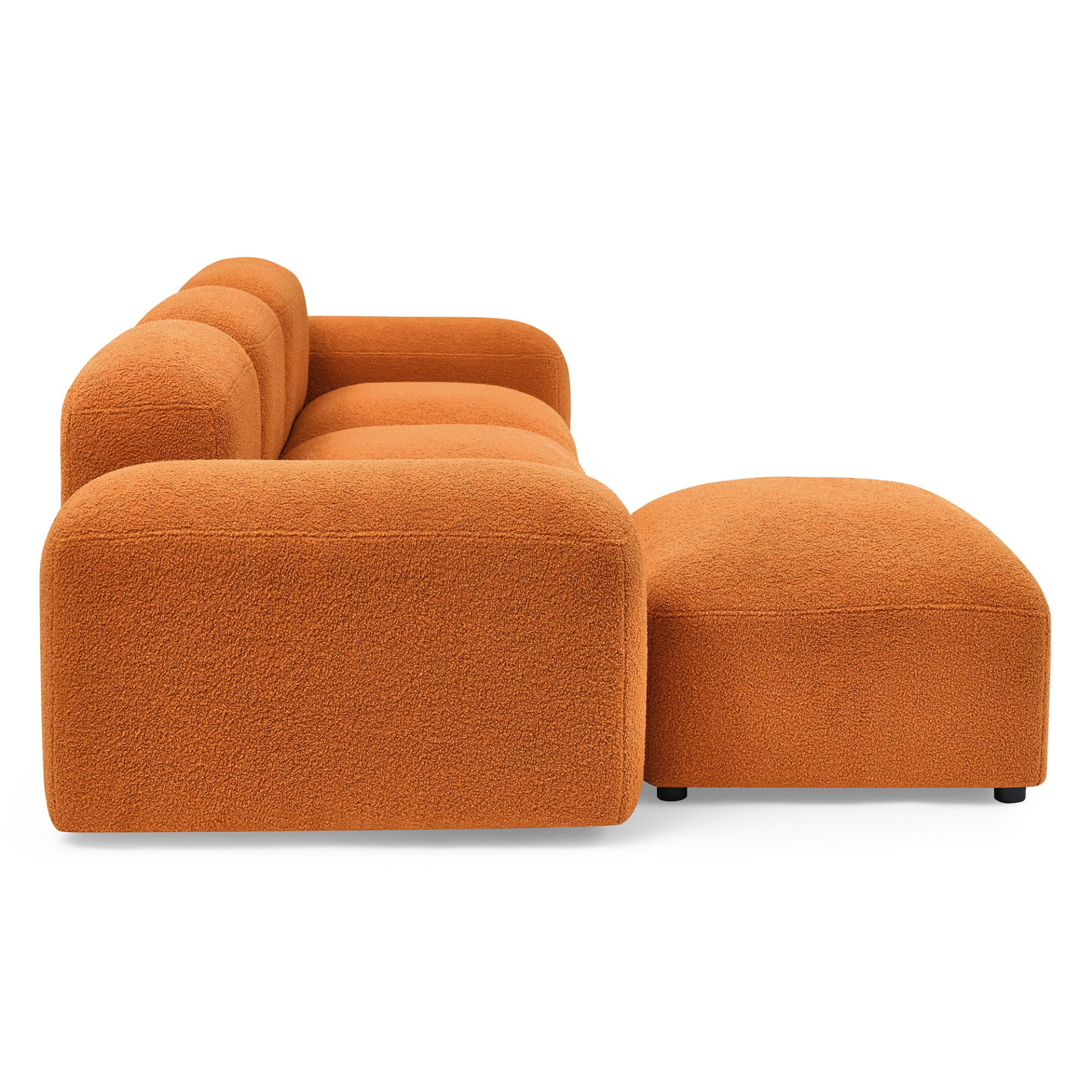 L-Shape Modular Sectional Sofa, DIY Combination, Teddy Fabric, Orange - Shop Now! Sensual Secret Boutique