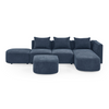 L Shape Sectional Sofa with Right Side Chaise and Ottoman, Modular Sofa, DIY Combination, Loop Yarn Fabric, Navy Sensual Secret Boutique