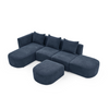 L Shape Sectional Sofa with Right Side Chaise and Ottoman, Modular Sofa, DIY Combination, Loop Yarn Fabric, Navy Sensual Secret Boutique