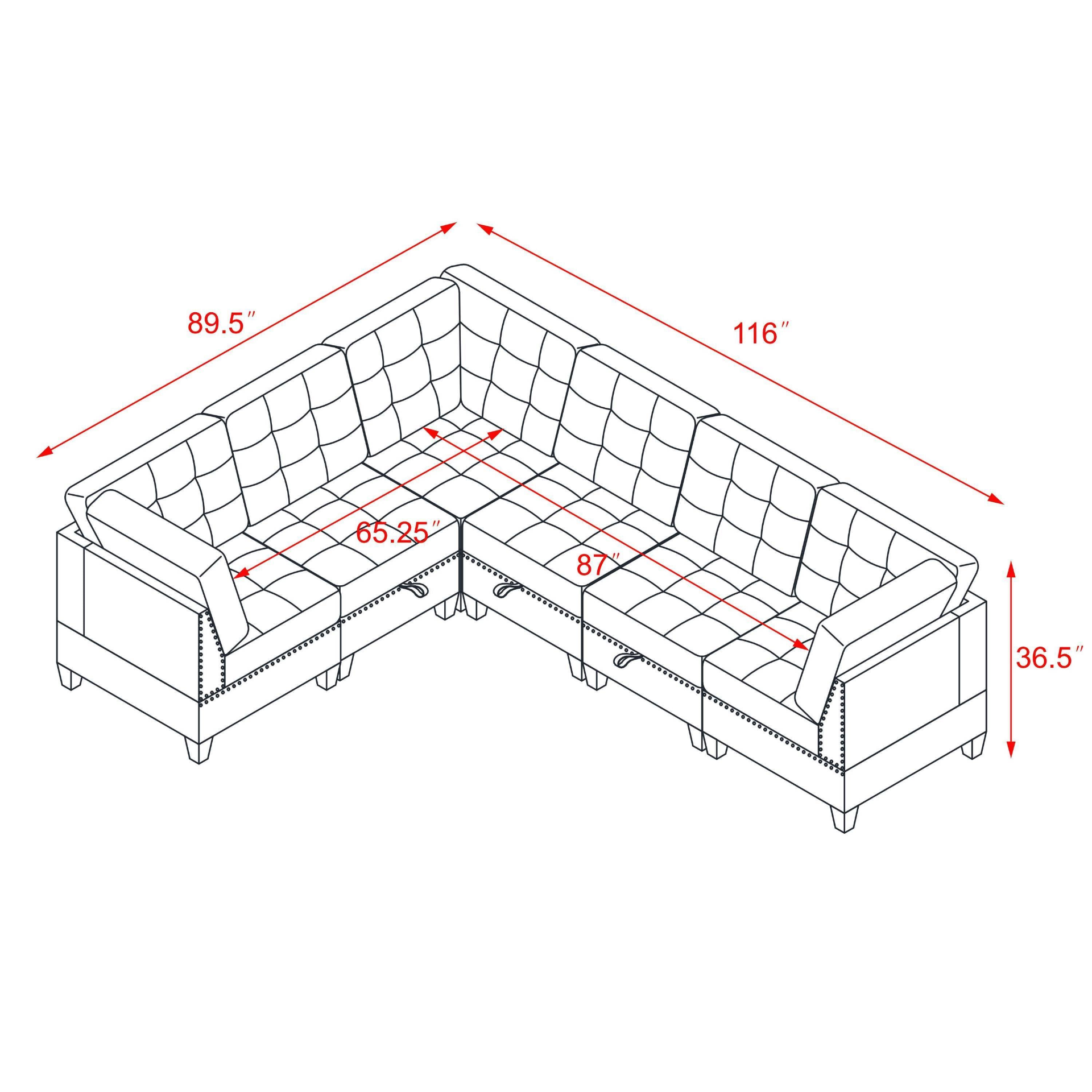 L-Shape Modular Sectional Sofa - DIY Combination - Black Velvet | Elegant and Versatile Sofa for Your Space Sensual Secret Boutique