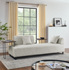 Linen Fabric 3 Seat Sofa with End Tables and Pillows - Modern Style Upholstered Couch for Living Room Sensual Secret Boutique