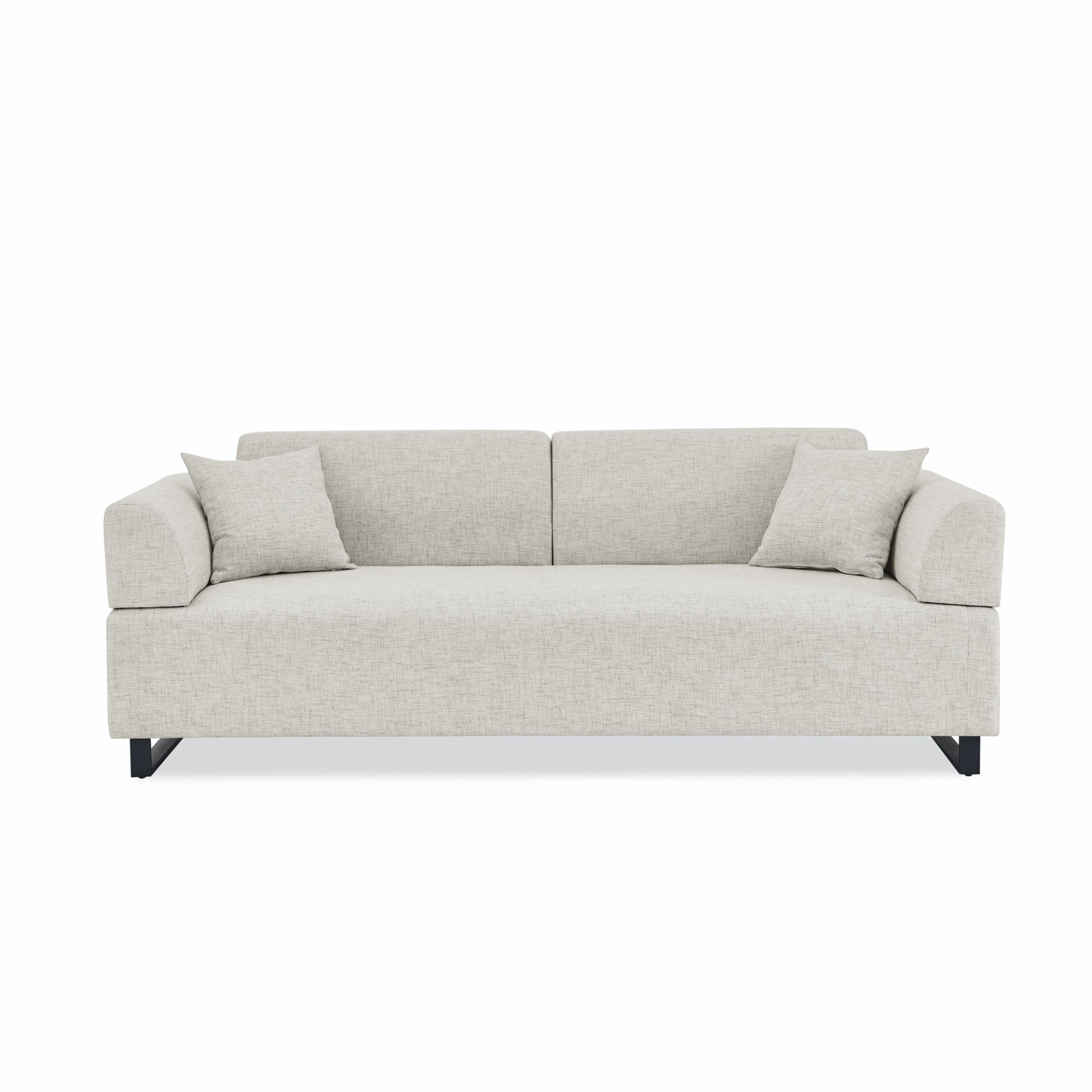 Linen Fabric 3 Seat Sofa with End Tables and Pillows - Modern Style Upholstered Couch for Living Room Sensual Secret Boutique