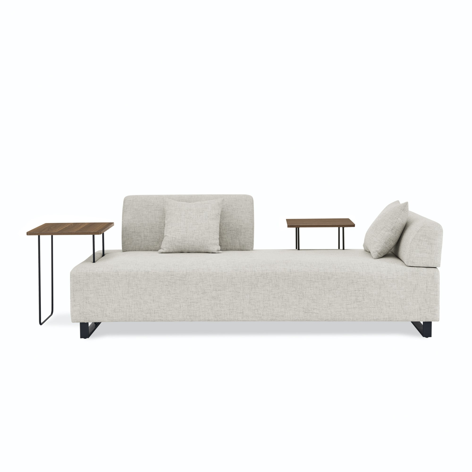 Linen Fabric 3 Seat Sofa with End Tables and Pillows - Modern Style Upholstered Couch for Living Room Sensual Secret Boutique