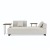 Linen Fabric 3 Seat Sofa with End Tables and Pillows - Modern Style Upholstered Couch for Living Room Sensual Secret Boutique