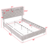 Full Size Bed Frame with Shelf Upholstered Headboard, Outlet & USB Ports - Grey Sensual Secret Boutique