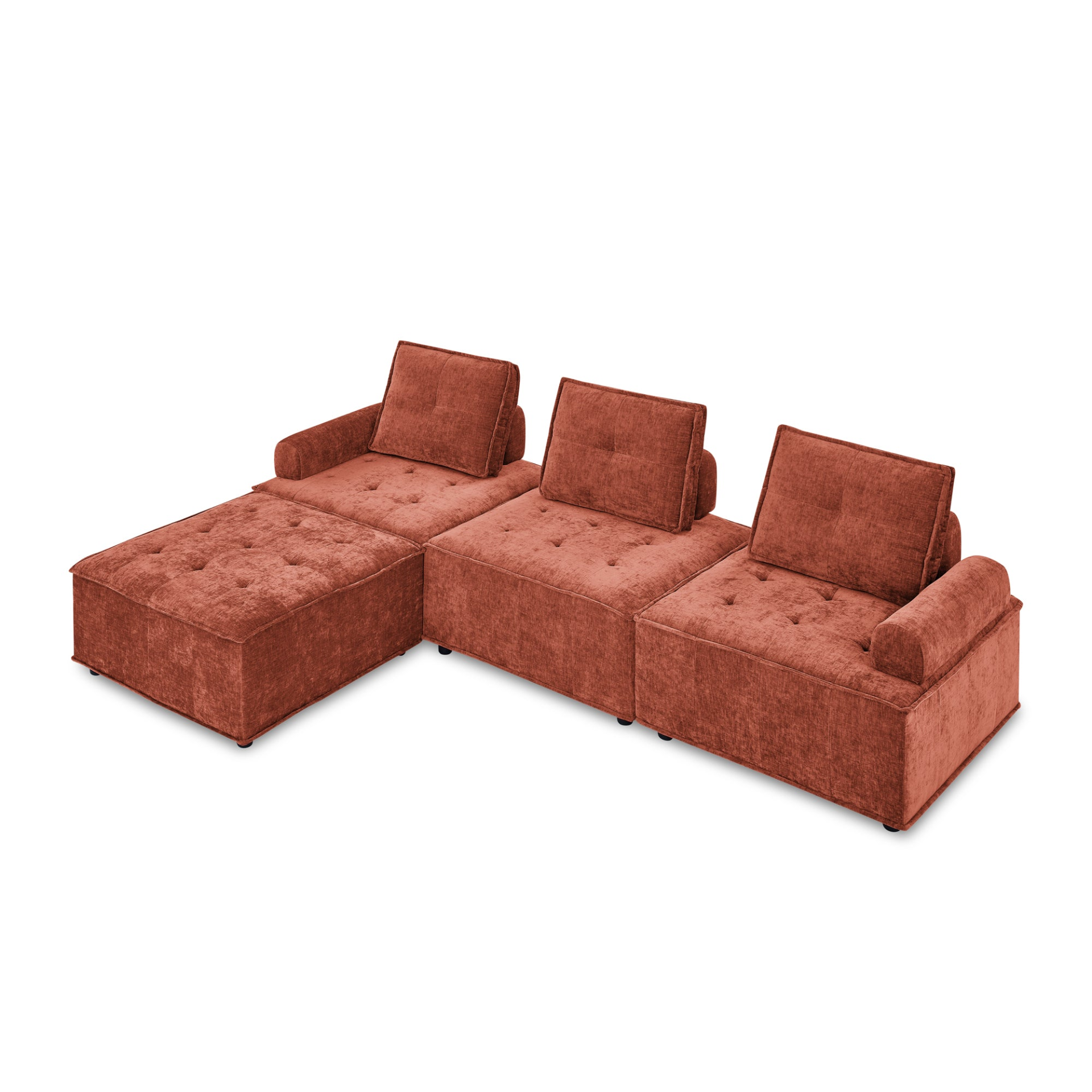 L-Shape Modular Sectional Sofa, DIY Combination, Chenille - Comfortable and Versatile Sensual Secret Boutique