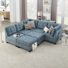 L Shape Modular Sectional Sofa - DIY Combination - Navy Blue Sensual Secret Boutique