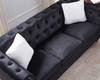 Contemporary 3-Seater Sofa with Button and Copper Nail, Velvet Black Sensual Secret Boutique