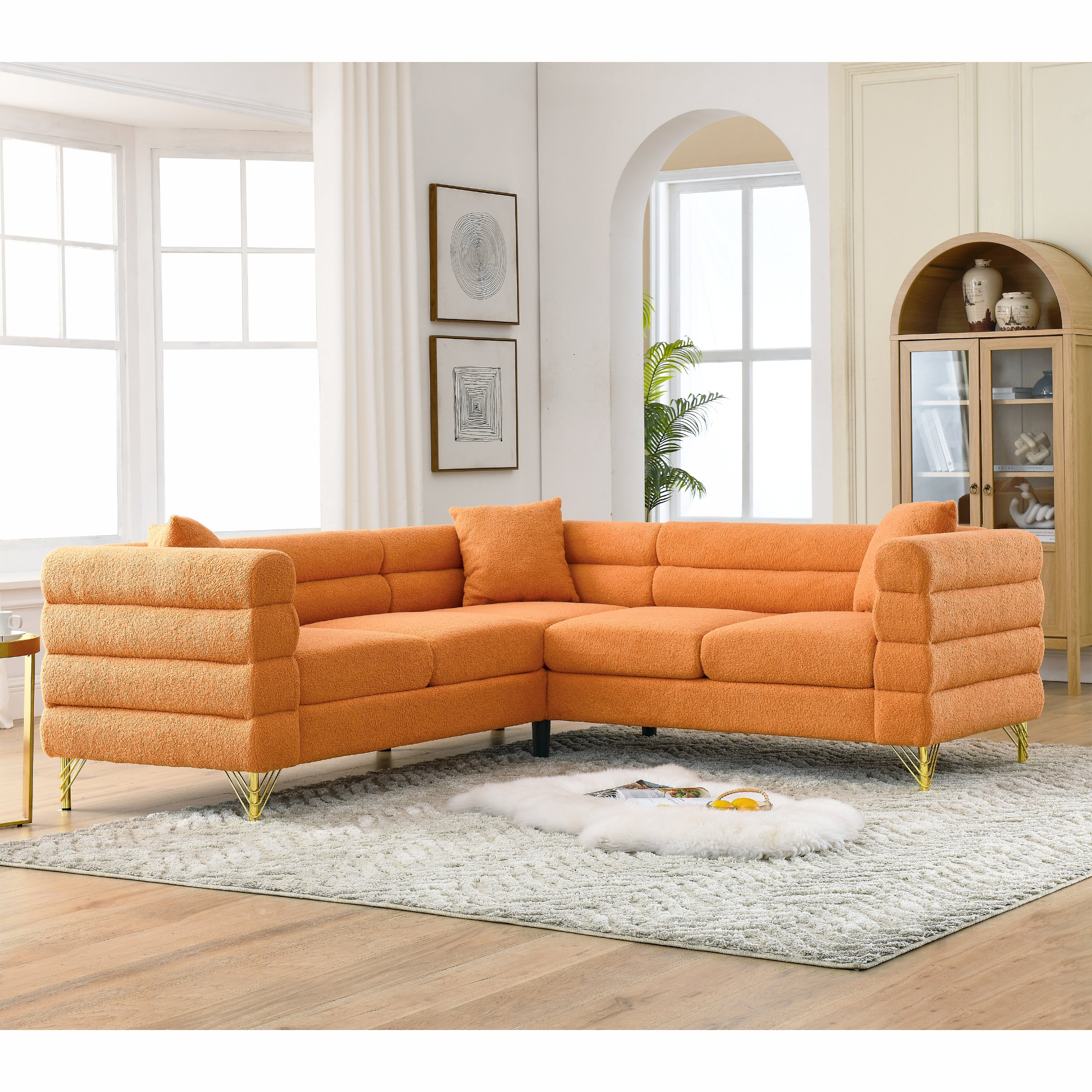 81.5-Inch Oversized Corner Sofa Covers, L-Shaped Sectional Couch, 5-Seater Corner Sofas with 3 Cushions Sensual Secret Boutique