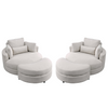 Swivel Accent Barrel Modern Sofa Lounge Club Big Round Chair with Storage Ottoman Linen Fabric for Living Room Hotel with Pillows - 2PCS Sensual Secret Boutique