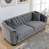 77-Inch Modern Chesterfield Velvet Sofa | Grey | 3-Seater Sofa Sensual Secret Boutique