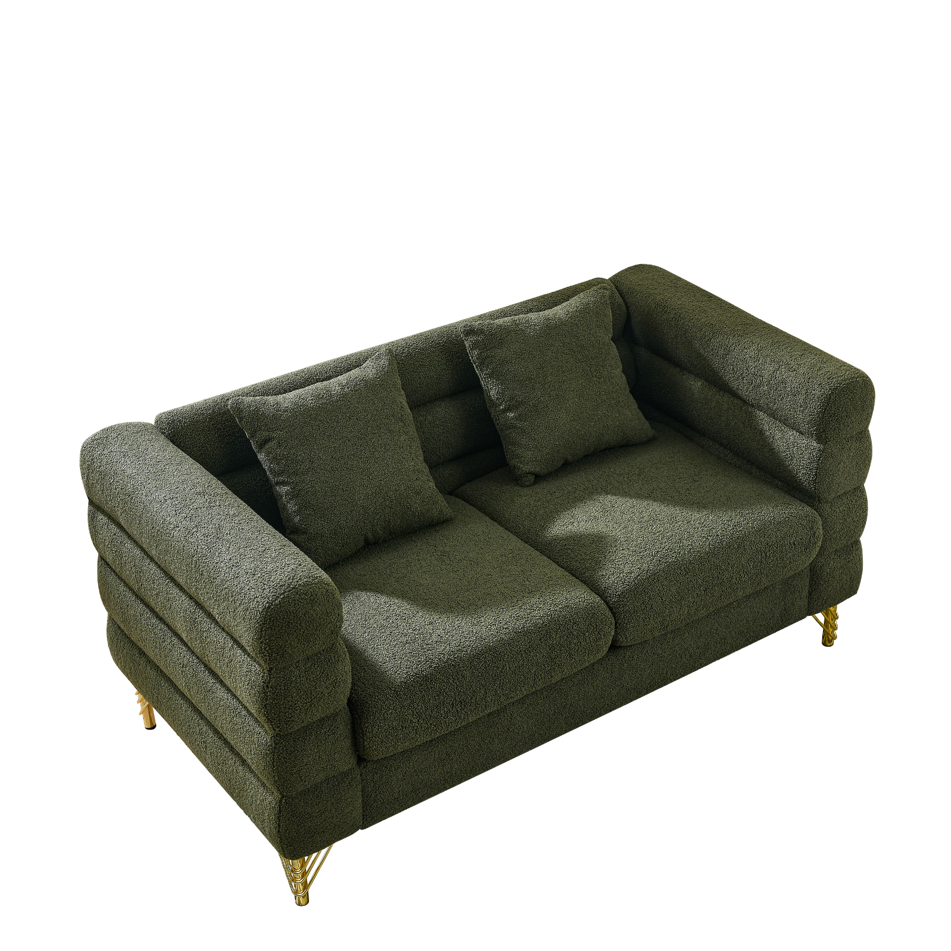 3-Seater + 3-Seater Combination Sofa in Green Teddy | Streamline Modern Design Sensual Secret Boutique