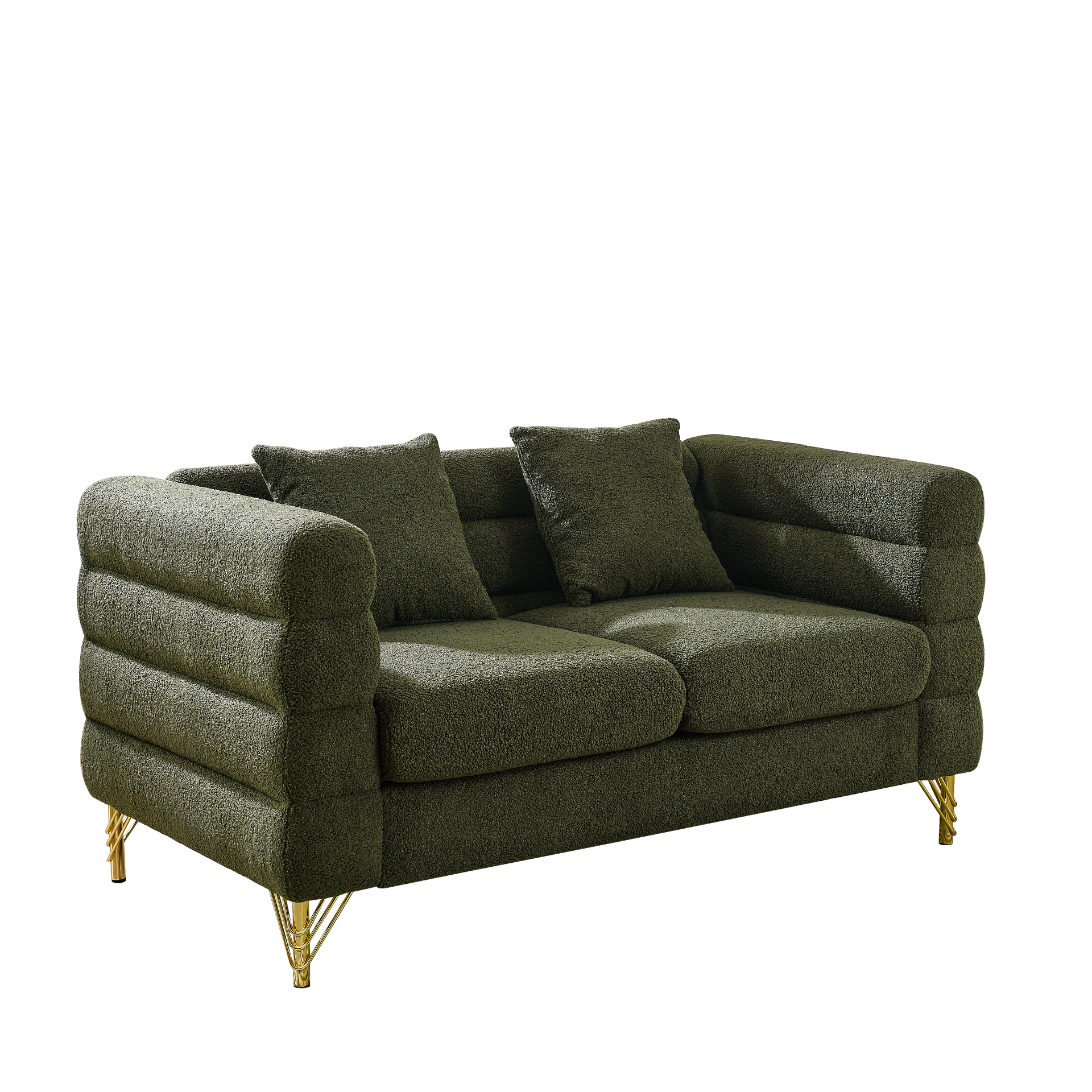 3-Seater + 3-Seater Combination Sofa in Green Teddy | Streamline Modern Design Sensual Secret Boutique