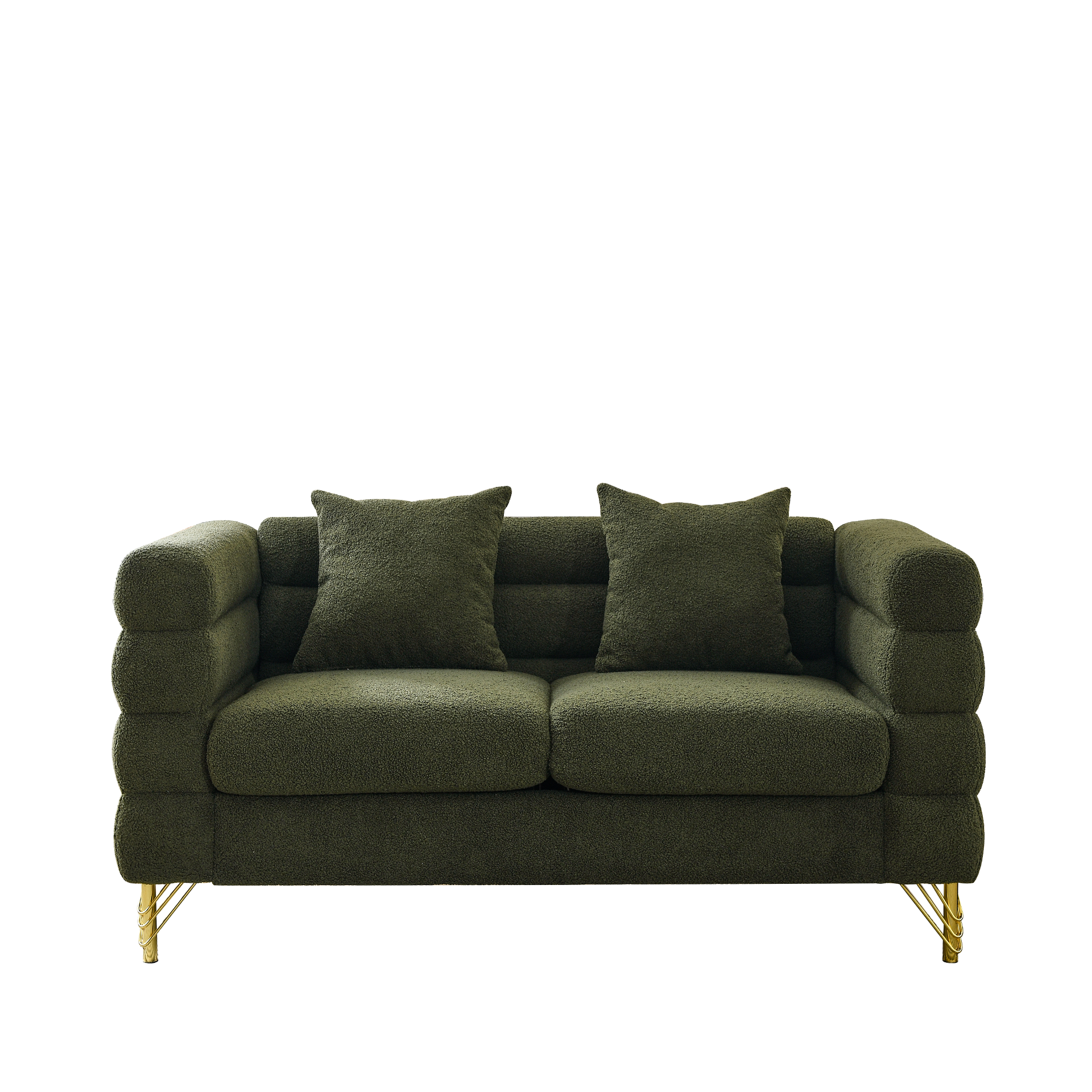 3-Seater + 3-Seater Combination Sofa in Green Teddy | Streamline Modern Design Sensual Secret Boutique