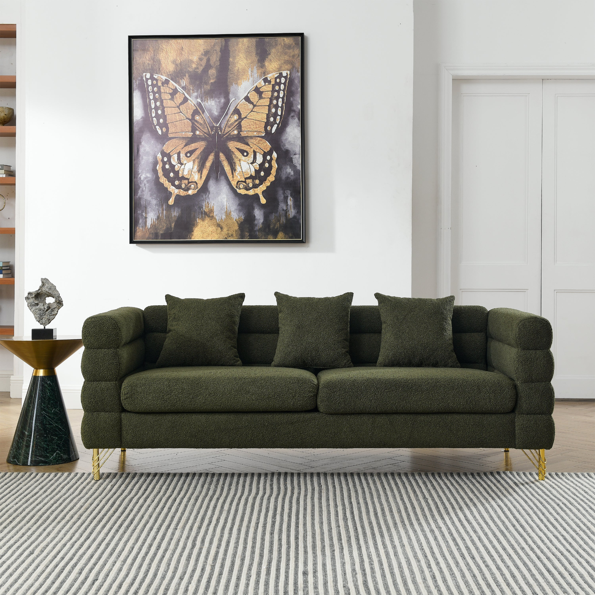 3-Seater + 2-Seater Combination Sofa - Green Teddy | Streamline Modern Design Sensual Secret Boutique