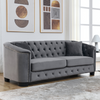 77-Inch Modern Chesterfield Velvet Sofa | Grey | 3-Seater Sofa Sensual Secret Boutique